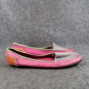 Ellemenno Shoes Womens 8.5 Loafer Flats Slip On Moccasin Colorblock Vintage Pink